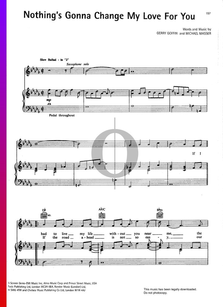 Nothing S Gonna Change My Love For You George Benson Piano Sheet