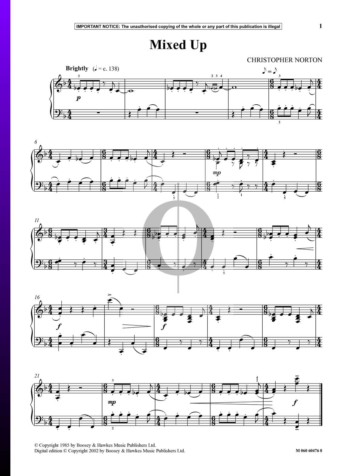 Mixed Up Christopher Norton Piano Sheet Music Oktav