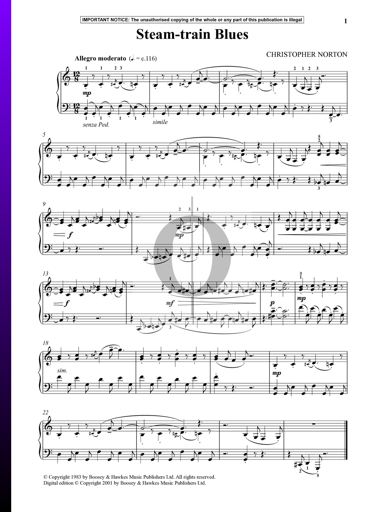 Steam Train Blues Christopher Norton Piano Sheet Music Oktav