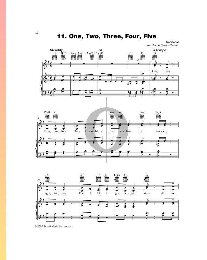 One Two Three Four Five Anonymous Piano Sheet Music OKTAV