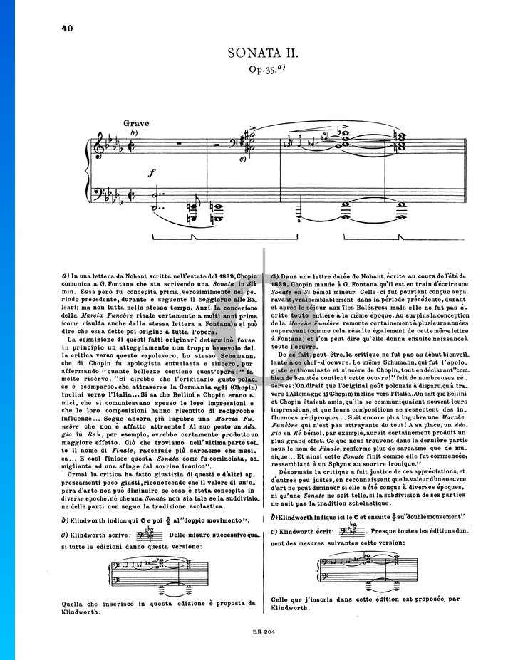 Sonate En Si B Mol Mineur Op N Fr D Ric Chopin Partitions