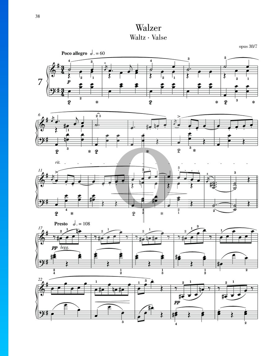 Lyric Pieces Op No Waltz Edvard Grieg Piano Sheet Music Oktav