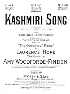 Kashmiri Song (Pale Hands I Loved) Copertina