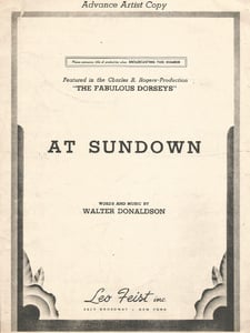 At Sundown Copertina