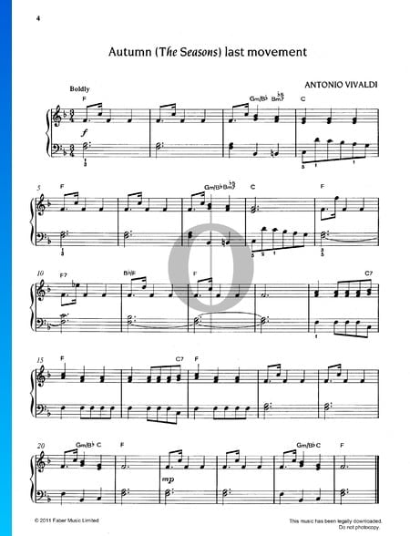 L'autunno – Autumn, Op. 8, RV 293: 3. Allegro Sheet Music