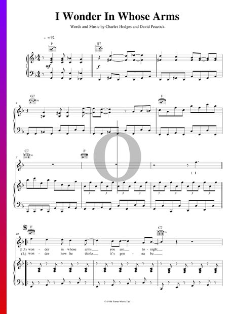 I Wonder In Whose Arms Musik-Noten