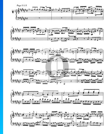 Partition Fugue 13 Fa dièse Majeur, BWV 858