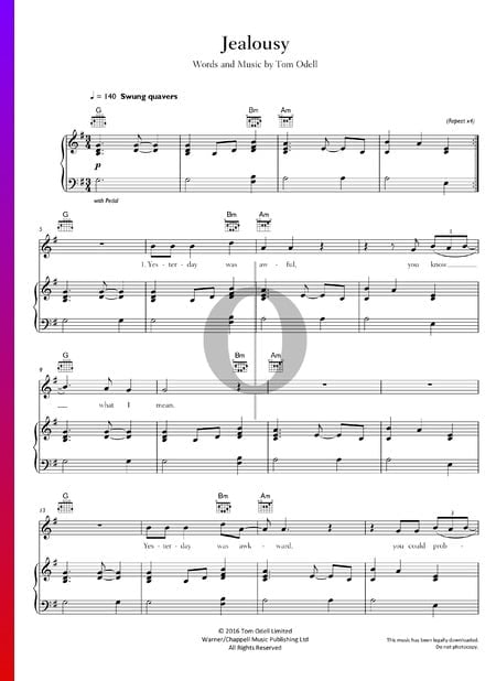 Jealousy Sheet Music