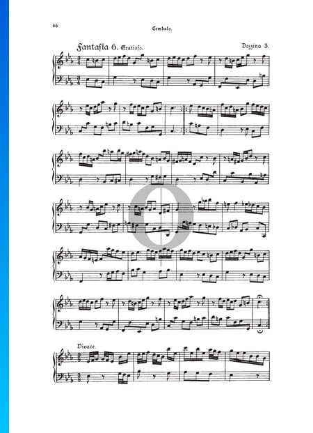 Fantasia, Douzaine III No.6: Gratioso, TWV 33:30 Sheet Music