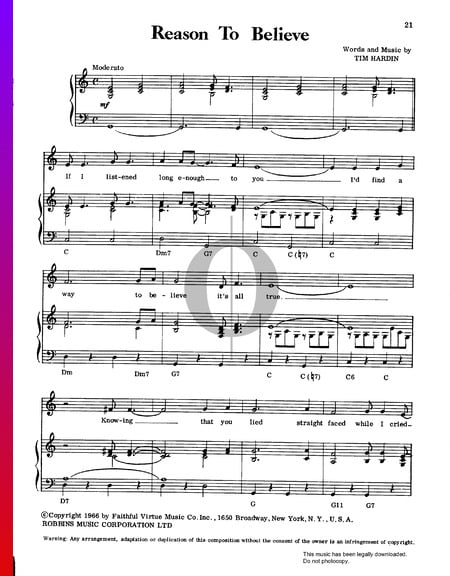 Reason To Believe Musik-Noten