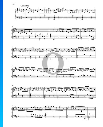 Partition Suite en Ré Majeur, BWV 1012: 3. Courante