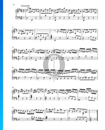 Suite in D-Dur, BWV 1012: 3. Courante Musik-Noten