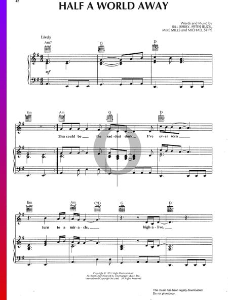 Half A World Away Sheet Music