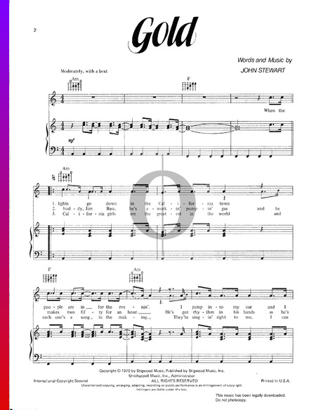 Gold Sheet Music