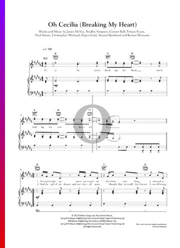 Oh Cecilia (Breaking My Heart) Sheet Music