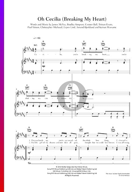 Oh Cecilia (Breaking My Heart) Sheet Music
