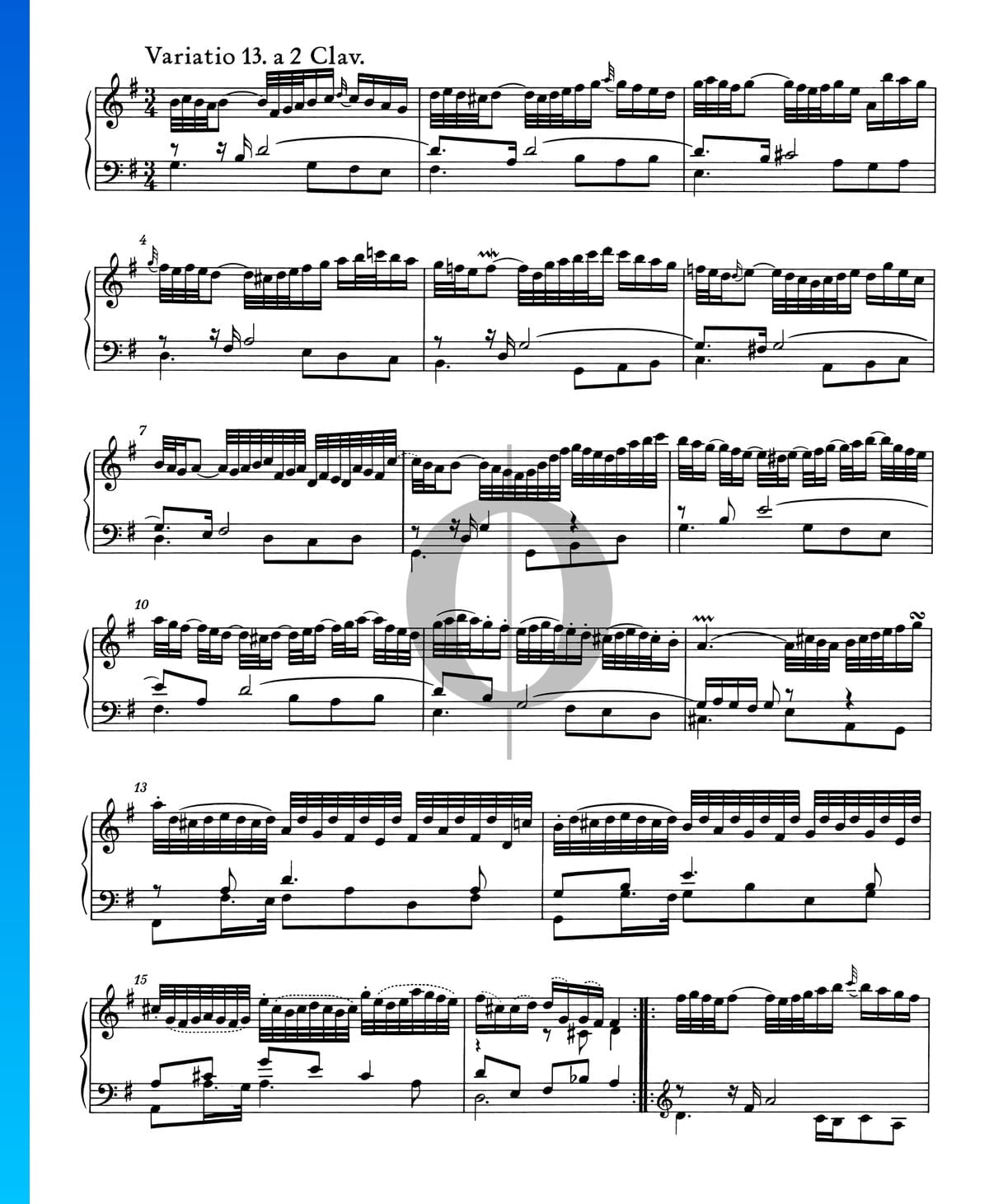 Goldberg Variations Bwv 988 Variatio 13 A 2 Clav Sheet Music Piano