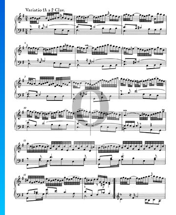 Variaciones Goldberg, BWV 988: Variación 13. a 2 claves Partitura