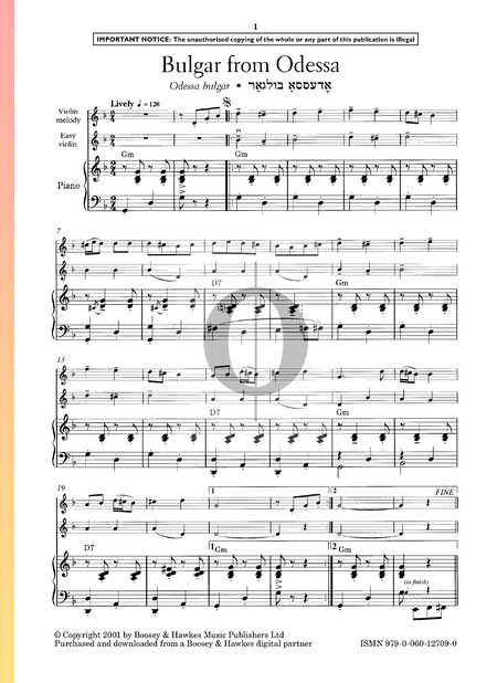 Bulgar from Odessa Sheet Music