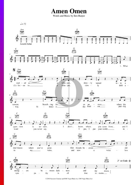Amen Omen Sheet Music