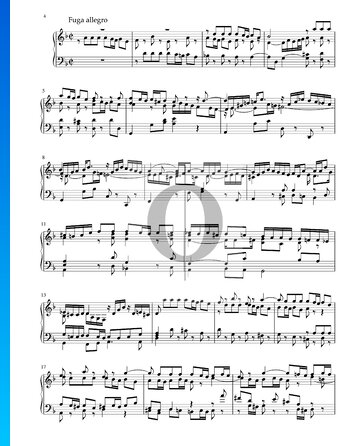 Sonata en re menor, BWV 1001: 2. Fuga allegro Partitura