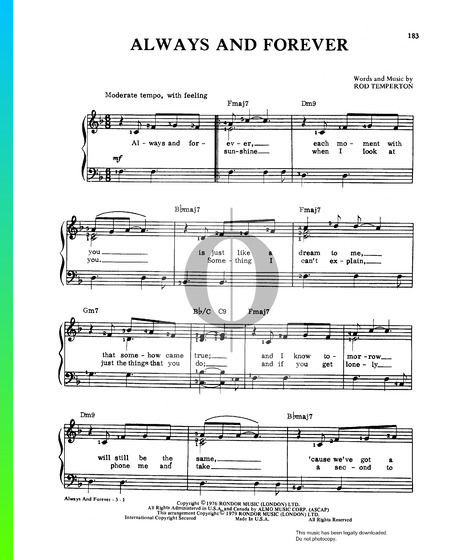 Always And Forever Sheet Music