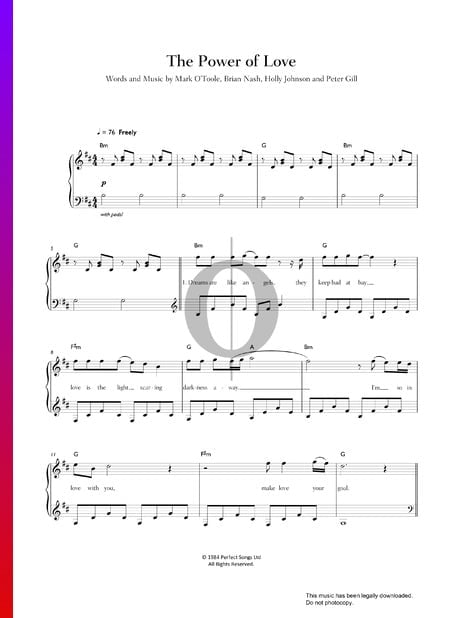 The Power of Love Musik-Noten