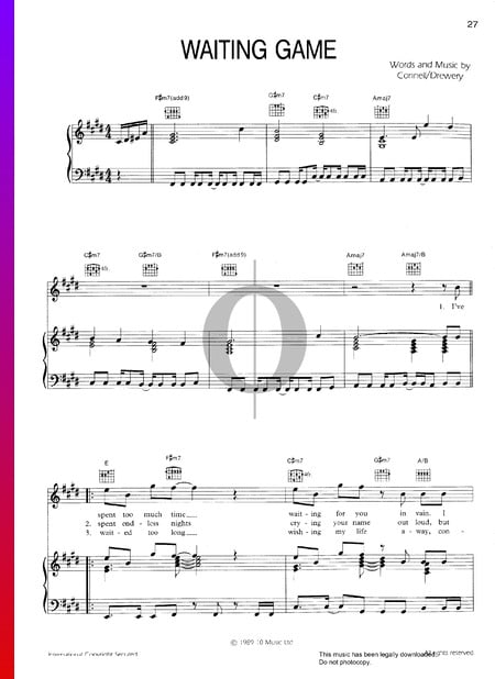 Waiting Game Musik-Noten