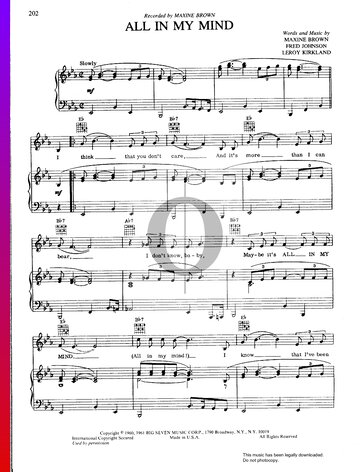 All In My Mind Sheet Music