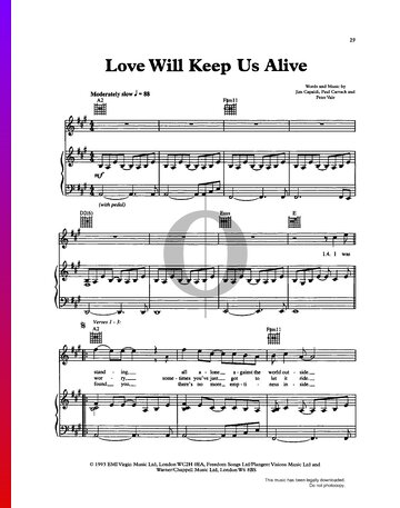 Love Will Keep Us Alive Partitura