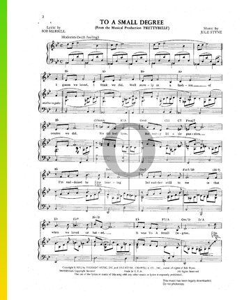 To A Small Degree Sheet Music
