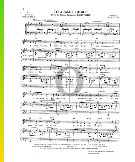 To A Small Degree Sheet Music