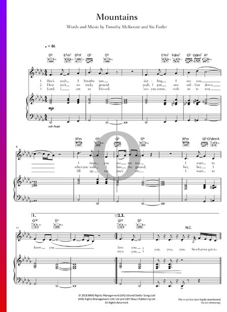 Mountains Sheet Music
