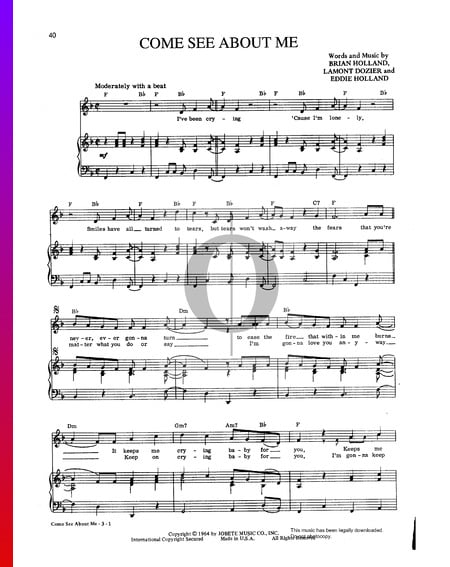 Come See About Me Musik-Noten