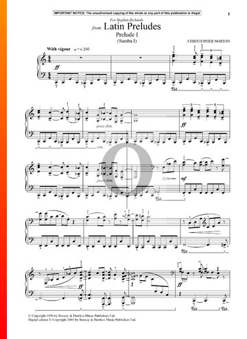 Latin Preludes 1: Prelude 1 (Slow Samba) Partitura