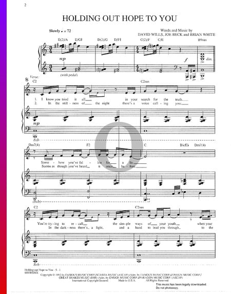 Holding Out Hope To You Musik-Noten