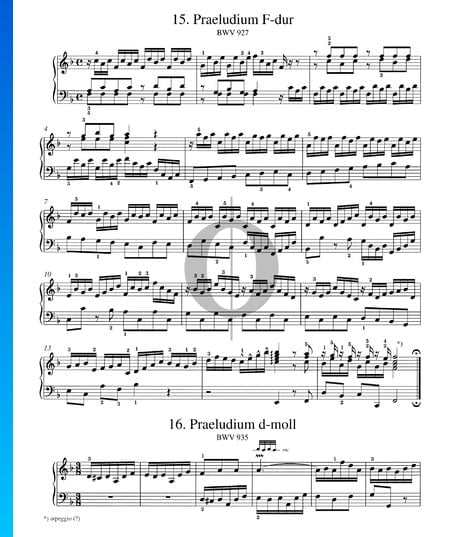 Praeludium F-Dur, BWV 927 Musik-Noten