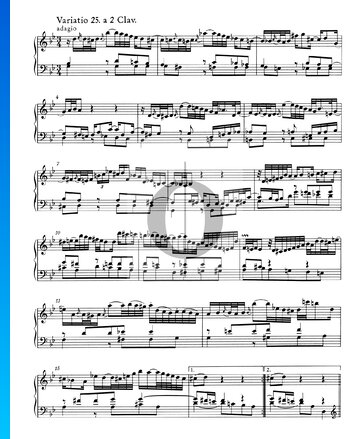 Goldberg Variationen, BWV 988: Variatio 25. a 2 Clav. Musik-Noten