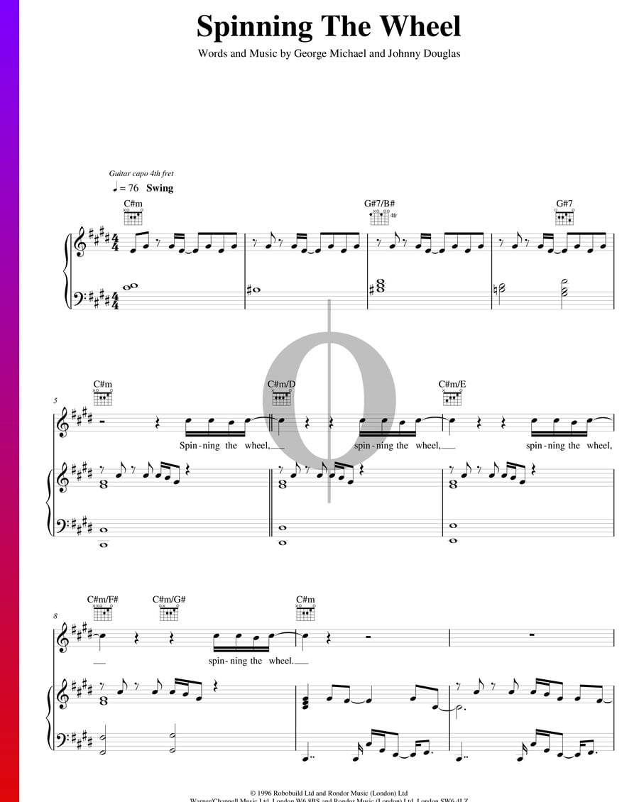 Spinning The Wheel Michael) Piano Sheet Music OKTAV