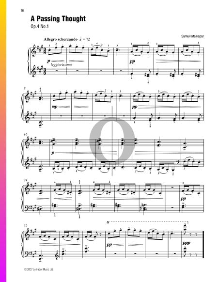 A Passing Thought, Op. 4 No. 1 Sheet Music
