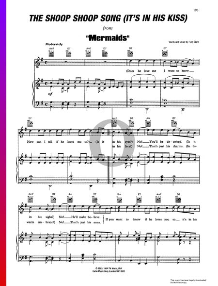 It's In His Kiss (The Shoop Shoop Song) Sheet Music