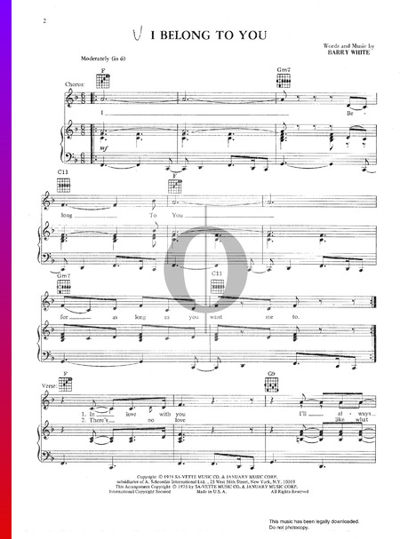 I Belong To You Musik-Noten