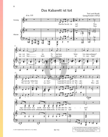 Das Kabarett ist tot Sheet Music