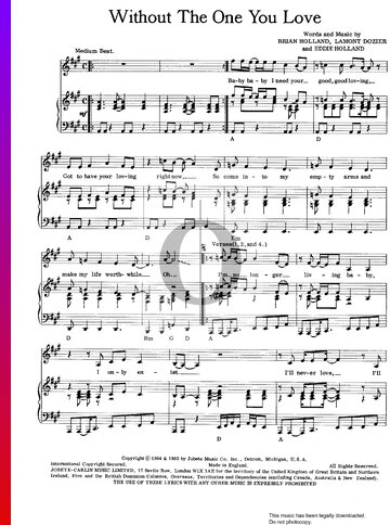 Without The One You Love Sheet Music