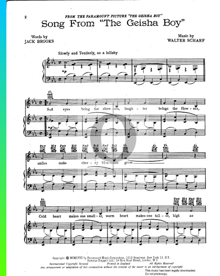 Song From The Geisha Boy Partitura