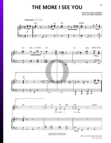 The More I See You Sheet Music