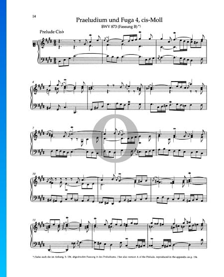 Prelude C-sharp Minor, BWV 873