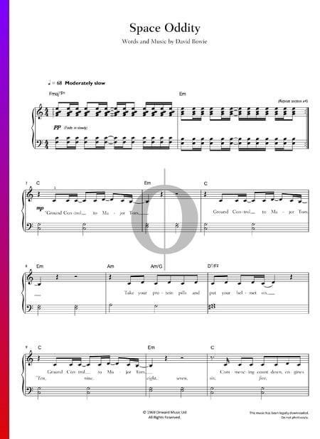 Space Oddity Sheet Music