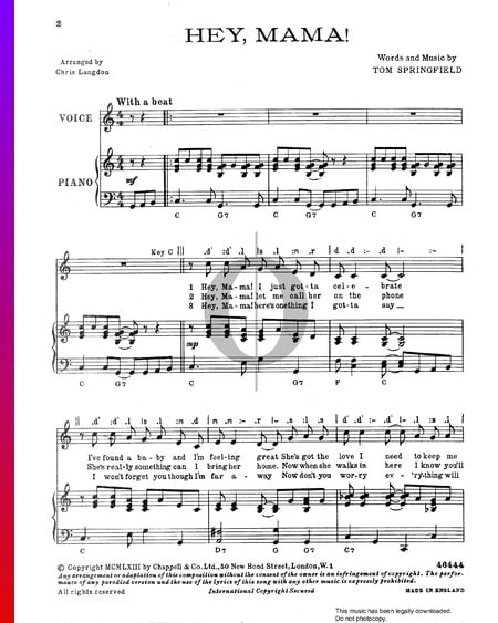 Hey, Mama Sheet Music