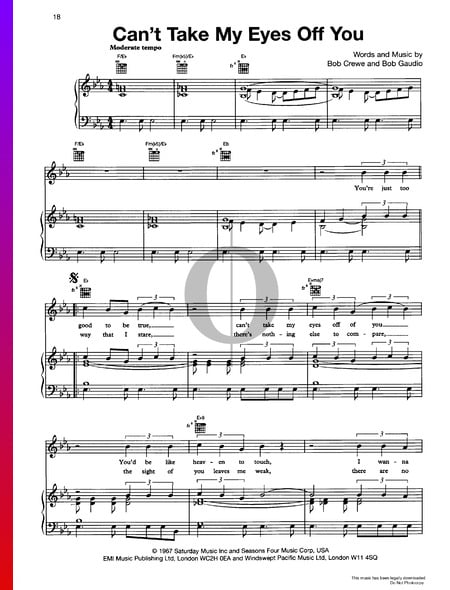 Can't Take My Eyes Off You Musik-Noten